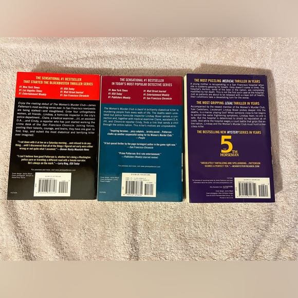 Lot/3 James Patterson Women’s Murder Club Novels in Large Paperbacks - Picture 2 of 6
